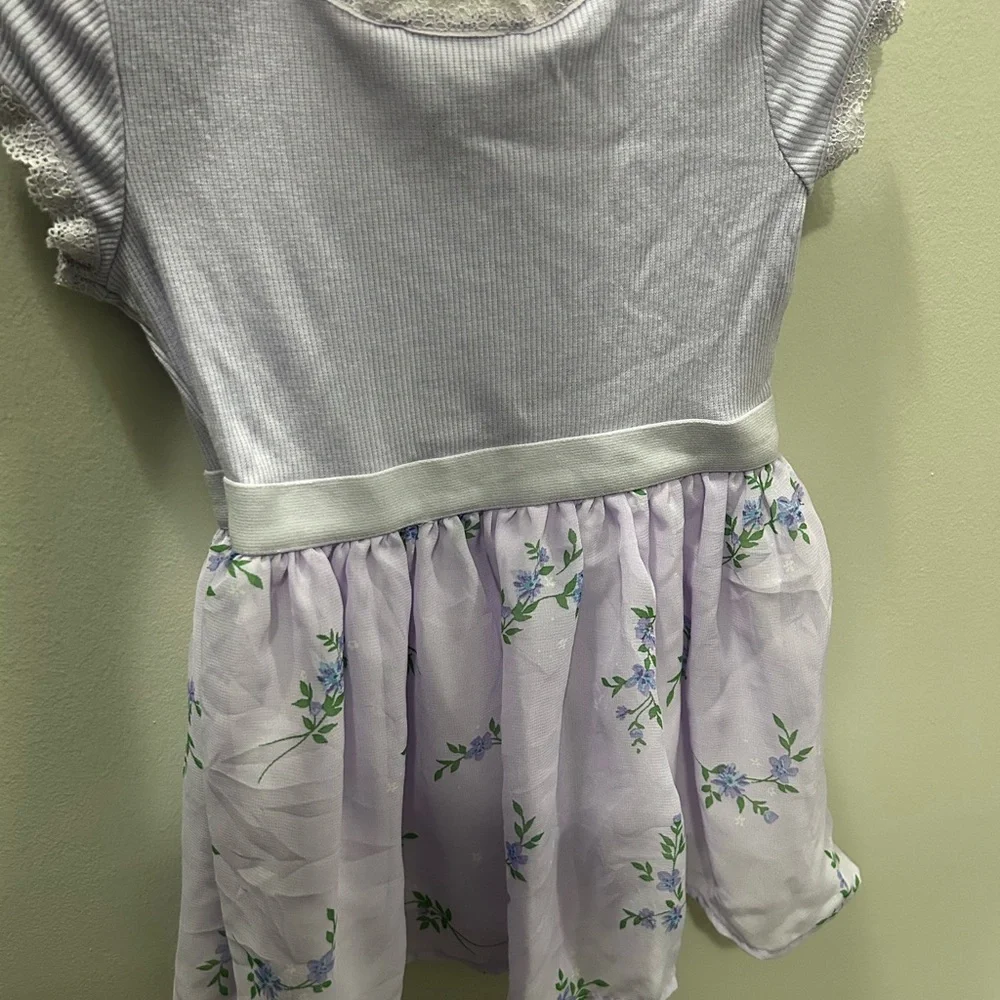 The Children's Place Lavender Dress with Floral Skirt - Picture 3 of 4